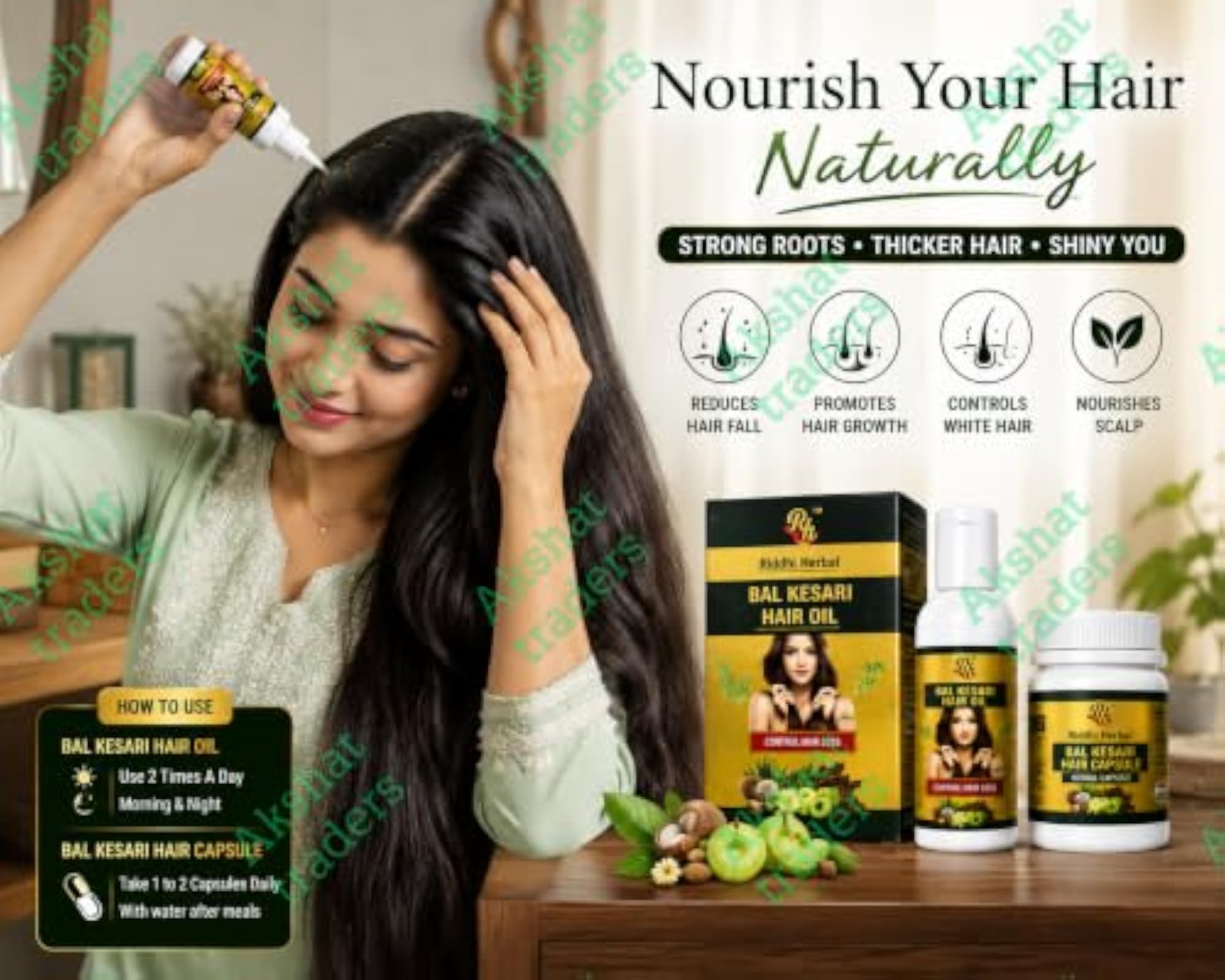 Riddhi Harbals Bal Kesari Hair Oil & Capsules Combo